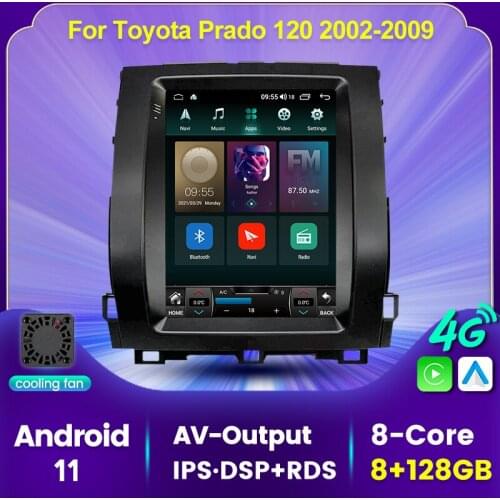 9.7‘’ Android 11 6+128G GPS Navigation Car Radio Player Navigation For Toyota Land Cruiser Prado 120 2002 - 2009 4G LTE carplay