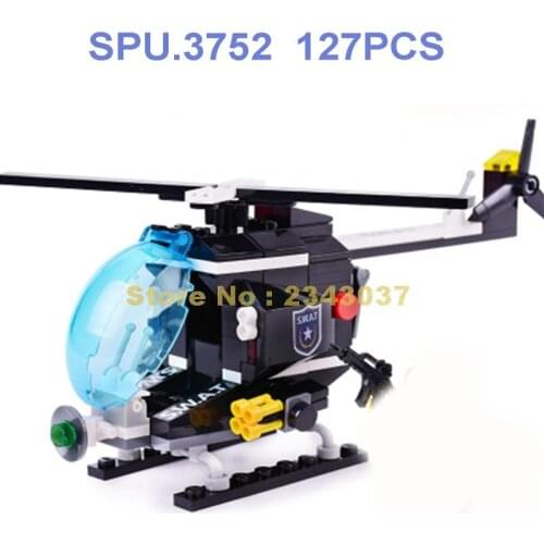 9408 127pcs Urban Police Helicopter Swat Building Block Toy