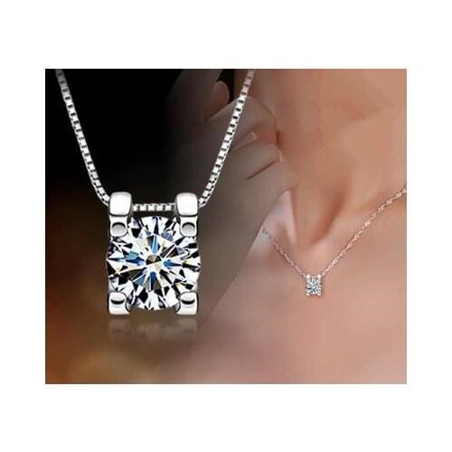 Lose Money Promotion High Quality Super Shiny Unique Design 925 Sterling Silver Female Pendant Necklaces For Women Gift