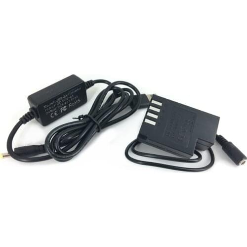 DCC12 Dummy Battery + USB Adapter Charging Cable for Panasonic GH3 GH4 GH5 G9 Camera Power Bank as DMW BLF19 BLF19E