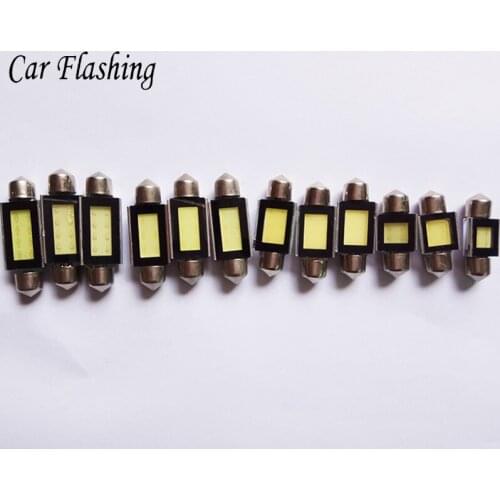 Car Flashing 2 pcs 31 mm 36mm 39mm 41mm Car Festoon Dome Plate COB light canbus no error Reading Lights Auto Interior lamp