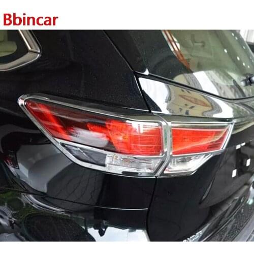 Bbincar ABS Chrome Car Rear Lamp Cover Taillight Cover External Taillight Car Styling For Toyota Highlander 2014 2015 6th