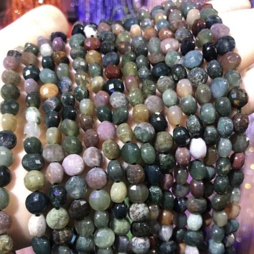 Oblate Natural Stone Beads India Agates Loose Stone Bead for Bracelet Necklace Jewelry Making DIY Size 6mm