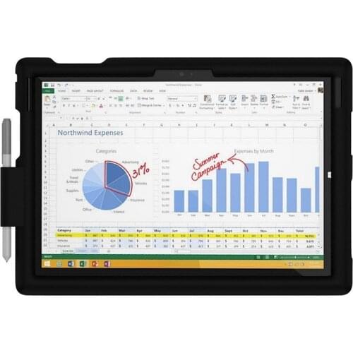 MingShore Cover For Microsoft Surface Pro 3 4 5 6 7 Plus 12.3 Inch Tablet With Pen Holder Silicone Rugged Case