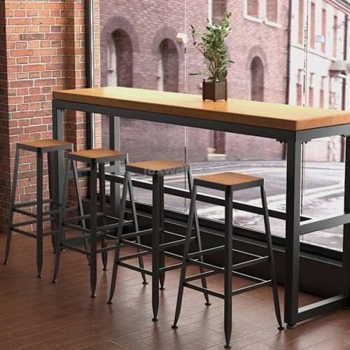 Wrought Iron Wood Bar Stool Home Wall Coffee Table Bar High Table and Bar Chair Counter Stool Dotomy Bar Stools Metal Stool