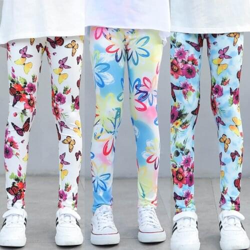 Baby Girls Printing Flower Toddler Leggings Girls Pants Spring Autumn Kids Girls Legging Baby Girl Skinny leggings 2-14Y