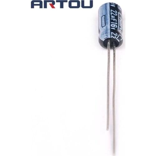 100PCS 16V 22UF Electrolytic Capacitor Size 4*7mm
