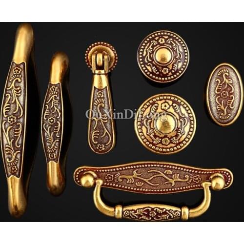 Hotsale 10PCS Furniture Handles European American Antique Drawer Wardrobe Cupboard Kitchen Cabinet Door Pulls Handles and Knobs