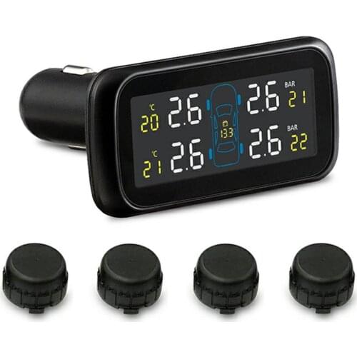 Digital Display Tire Pressure Monitoring Cigarettes Lighter External Sensor Kit