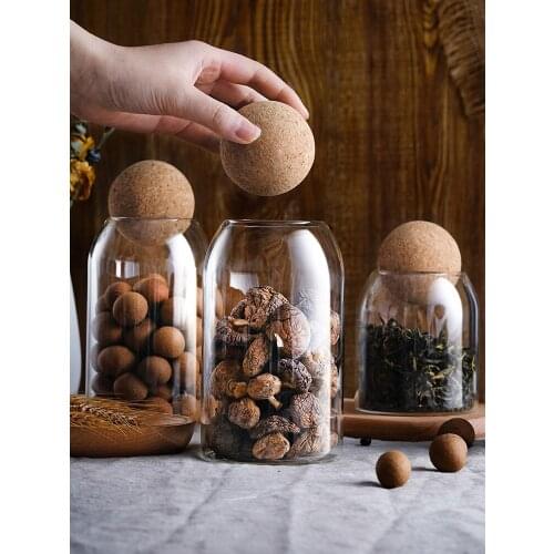 Kitchen Glass Bottle With Lid Sealed Cans Household Tea Storage Cans Miscellaneous Grains Box Small Jars Almacenamiento En Cocin