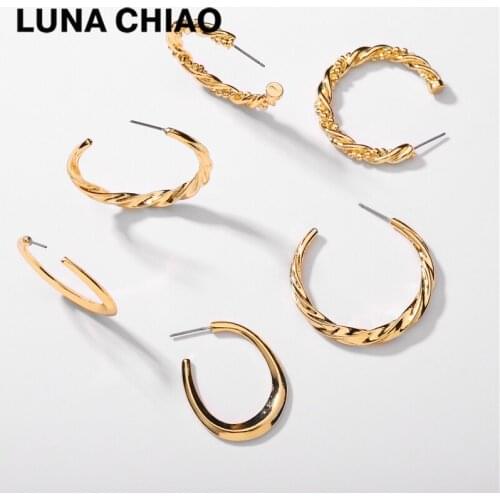 LUNA CHIAO Fashion Jewelry Classic Simple Chic Style Metal Hoops Earrings for Women