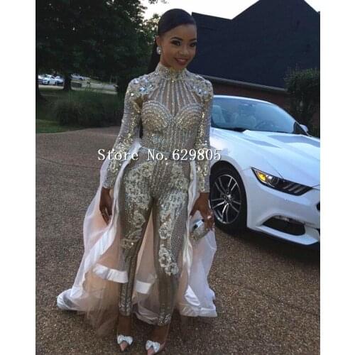 Fashion Bright Crystals Diamonds Jumpsuit Party Rompers Costumes Female Singer Performance Prom Celebrate Outfit Bodysuit