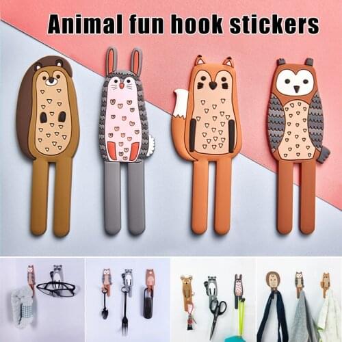 Cute Hooks Adhesive Removable Fridge Sticker Refrigerator Message Coat Hanger Key Towel Holder Storage Home Garden Decoration