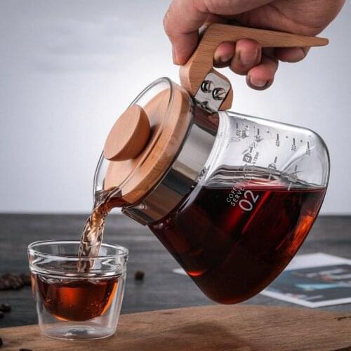 New V60 Pour Over Glass Range Coffee Server Hand Explosion-proof Made Coffee Maker High Quality Bottle Kitchen Accessories