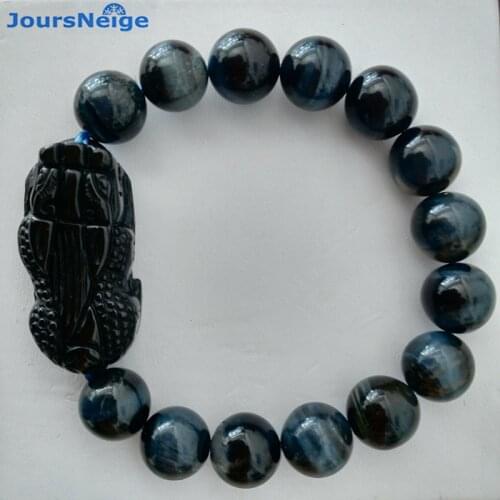 Wholesale Blue Tiger Eye Natural Stone Bracelets Obsidian Stone PiXiu Lucky For Women Men Energy Stone Bracelet Jewelry