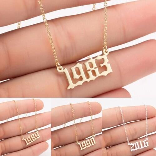 New 1980-2021 Birth Year Number Pendant Necklace Fashion Elegant Hot Casual Charm Birthday Gift Friendship Jewelry For Women
