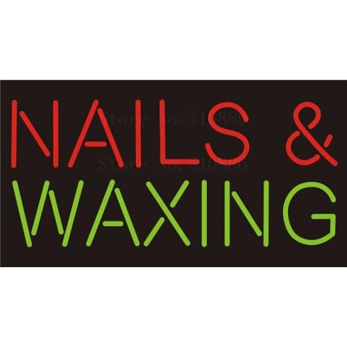 Custom NEON Sign Board Nails WAXING Salon Glass Tube Beer Pub Bar Club Display Store Shop Light Signboard Signage Signs 17*14"