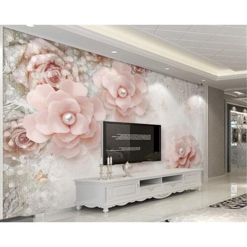 Beibehang Custom wallpaper modern European style floral decoration three-dimensional living room bedroom TV mural 3d wallpapers