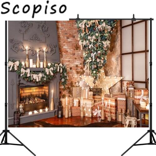 Scopiso Christmas Indoor light Photography Backdrop Xmas Decoration Background Baby family Portrait Photo Studio Prop Backdrops