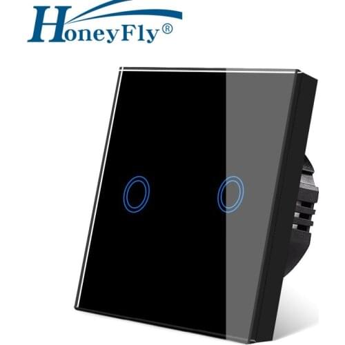 HoneyFly Touch Dimmer Embedded Switch 110/220V Touch Sensor Switch Toughened Glass PC Flame Retardant Panel