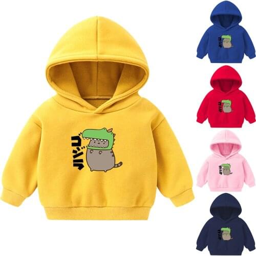 Toddler Girls Boys Cartoon Hoodie Sweatshirt Pullover Infant Baby Tops 2-6 Years Spring Autumn Cute Childrens Hooded Sweatshirt