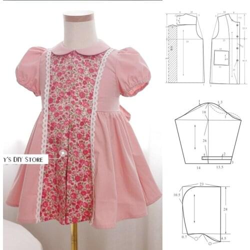 Handmade childrens wear Paper Stencil Template girl womens classic Lolita skirt clothing cutting material Sewing pattern