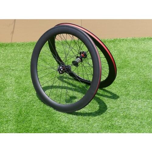 Ultra Light Wheel 60mm Full Carbon Road Cyclocross Bike Clincher Wheelset Disc Brake Thru Axle Front 100*12mm & Rear 142*12mm