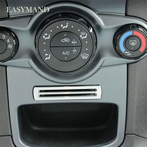 High Quality ABS Chrome Trim Ring Card Slot Decoration Sequins for Ford Fiesta Ecosport Car Styling Auto Accessories