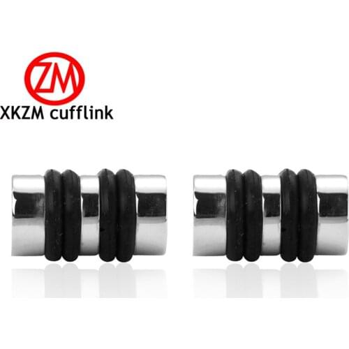 XKZM Jewelry French shirt cufflink for mens Brand Black rope Cuff link Luxury Wedding Button silvery High Quality Free Shipping