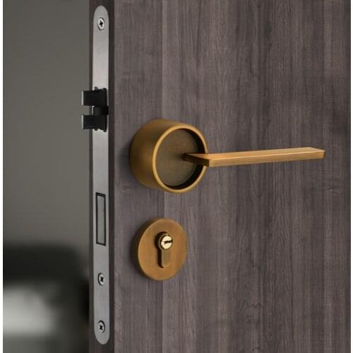 Lock household general bedroom mute indoor door lock toilet solid wood door handle lock