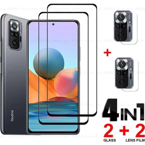 4in1 Glass For Redmi Note 10 Pro Tempered Glass For Redmi Note 10 10S Screen Protector For Redmi Note 10 10 Pro Max Lens Glass