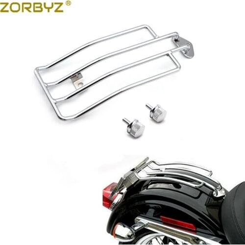 ZORBYZ Motorcycle Chrome Rear Solo Seat Luggage Rack Carrier With Seat Bolt For Harley Sportster XL 883 1200 1985-2003