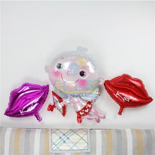 10pcs Sexy red lips shape balloons Kiss Me foil globos for happy valentines day wedding birthday party decoration kids