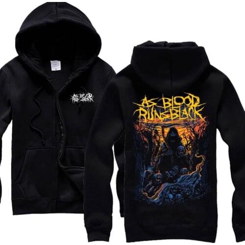 10 styles As blood runs black Cotton Rock Zipper Hoodies jacket heavy metal Horrible Skull death Sweatshirt sudadera tracksuit