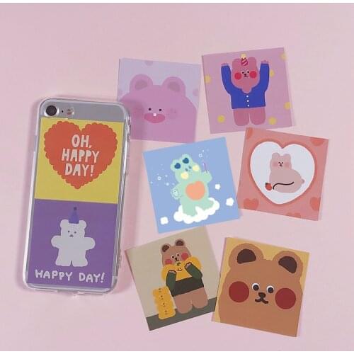 8Pcs/Packs Cute Ins Candle Bear Funny Handmade Sticker Album Sticker Wall Decoration Card Sticker Photograph Props Postcard