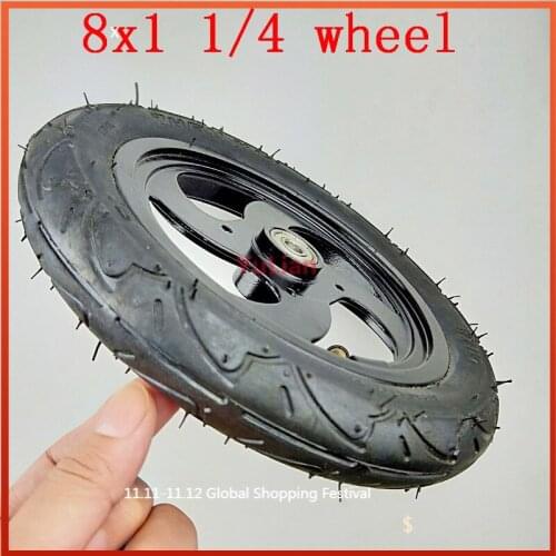 8X1 1/4 Scooter Tire & Inner Tube with Alloy Hub 8 Inch 8*1.25 Tyre for Bike Electric / Gas Scooter Parts