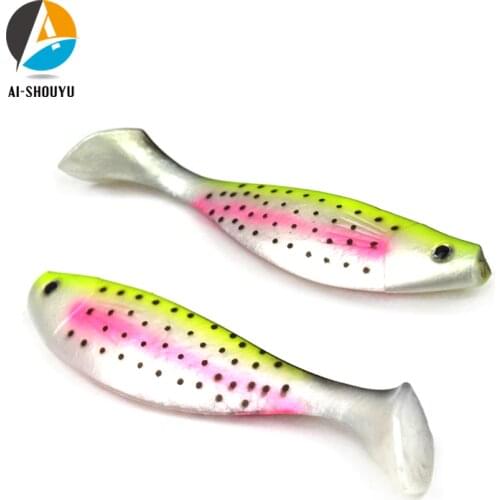 AI-SHOUYU 23cm 75g Soft Fishing Lure T Tail Lure Artificial Lifelike 3D Eyes Swimbait Wobbler Carp Fishing Tackle De Pesca