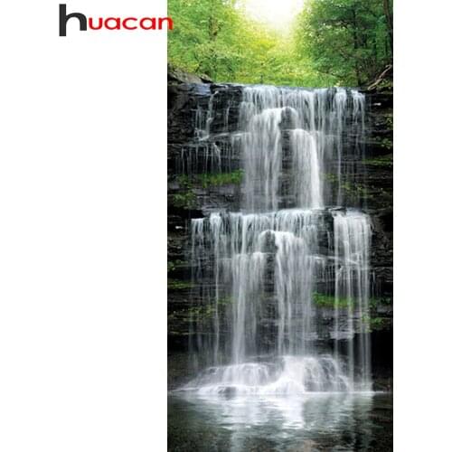 Huacan Diamond Embroidery Mosaic Waterfall Scenery Full Square/round Diamond Painting Natural Landscape Wall Stickers