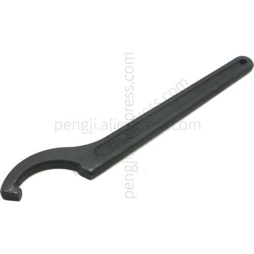 C Hook Spanner Wrench Collet Chuck for 38-42mm Round Nut, Black Adjustable Hook Wrench Tool Steel Key Hand Tools for Nuts Bolts