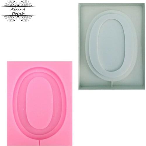 DIY digital 0-shape silicone mold chocolate fudge silicone mold lollipop cake inserting tool cake decoration
