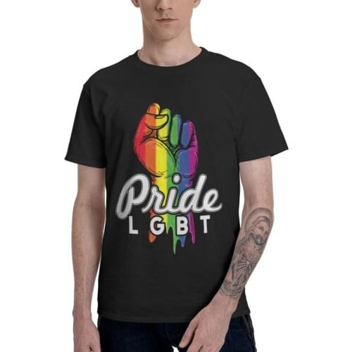 Gay Pride Fist LGBT Tshirts Men Fashion Tee Tops 100% Cotton T Shirts Short Sleeve Bisexual Homosexual T-shirt Gift Idea Clothes