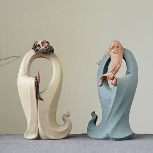 Ceramic figures furnishing articles New Chinese style zen office desktop decoration ceramic arts and crafts desk decoration