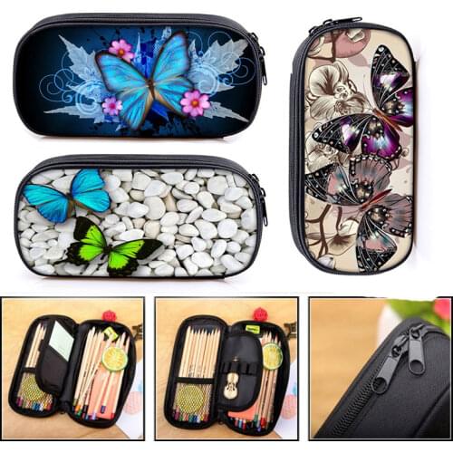 Beautiful Butterfly Women Cosmetic Cases Girls Pencil Box Children School Case Kids Bag Pencil Holder School Supplies