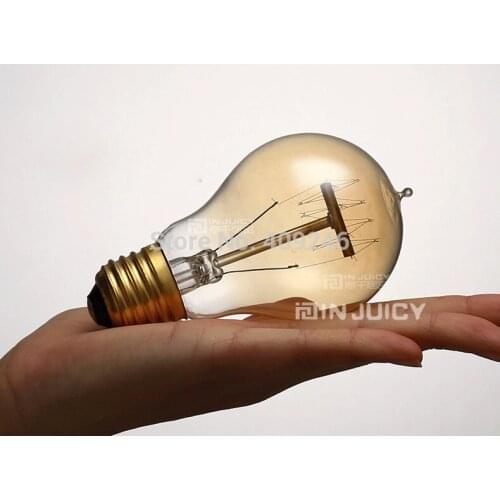 10PCS/LOT A19 Circle Marconi Smoked Light Bulb Lamp Vintage Edison Reproduction 40 Watt 60 Watt Clear Glass E27 AC220V