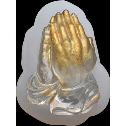 Pray Buddha Hand Pendant Turn Sugar Cake Decorated Silicone Mold Diy Chocolate Clay Mold