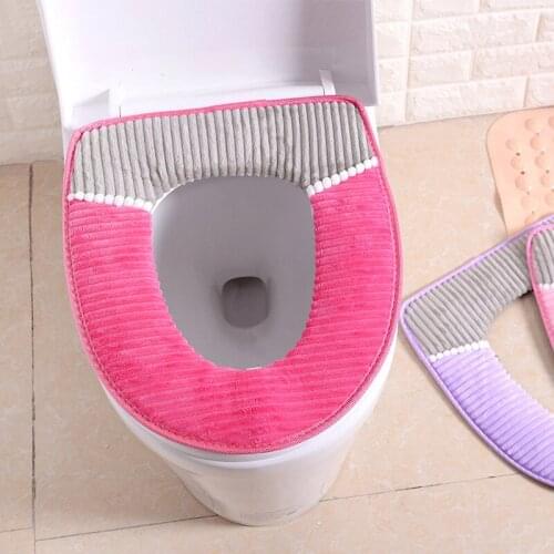 Strongwell Soft Toilet Cushion Toilet Mat Thick Knitted 1PC Pumpkin Pattern Bathroom Accessories Standard Toilet Seat Cover