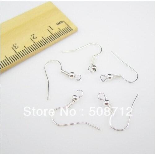 NEW Wholesale 1000Pcs PLATED Silver EARRING HOOK COIL EAR WIRE FIT