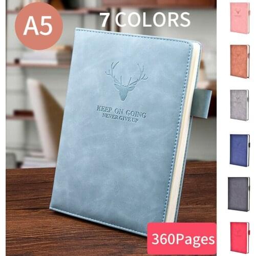 2021 A5 Pu Leather Cover Diary Colorful 360 Page Travel Journal Notebook Forest Style School Office Supplies Notebook Stationery