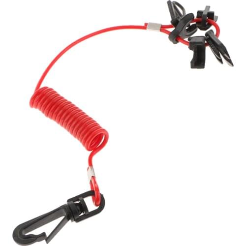 Boat Outboard Emergency Stop Kill Switch Key Set with Lanyard for Johnson, With Switch for Evinrude,for Yamaha Universal (Red)