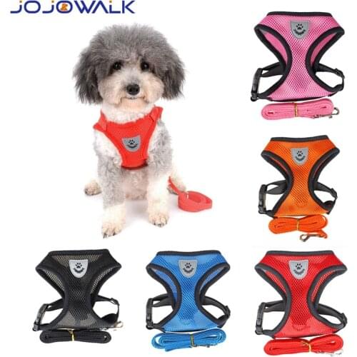 Pet Dog Harness and Leash Set Cat Vest Harnesses Reflective Mesh Breathable Pet Supplies For Small Puppy Cats Chihuahua Leads